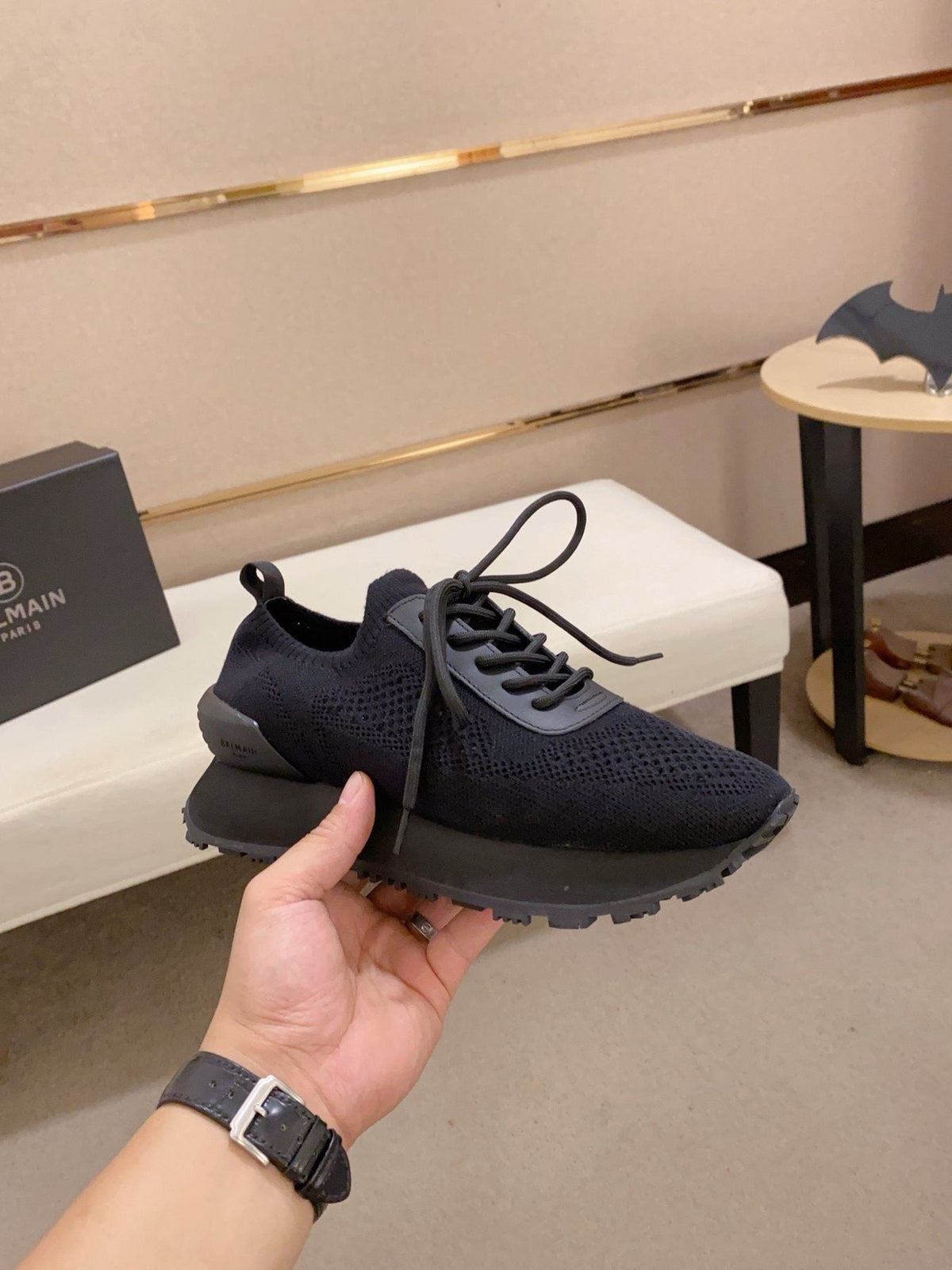 Balmain Knit Low-Top Sneakers