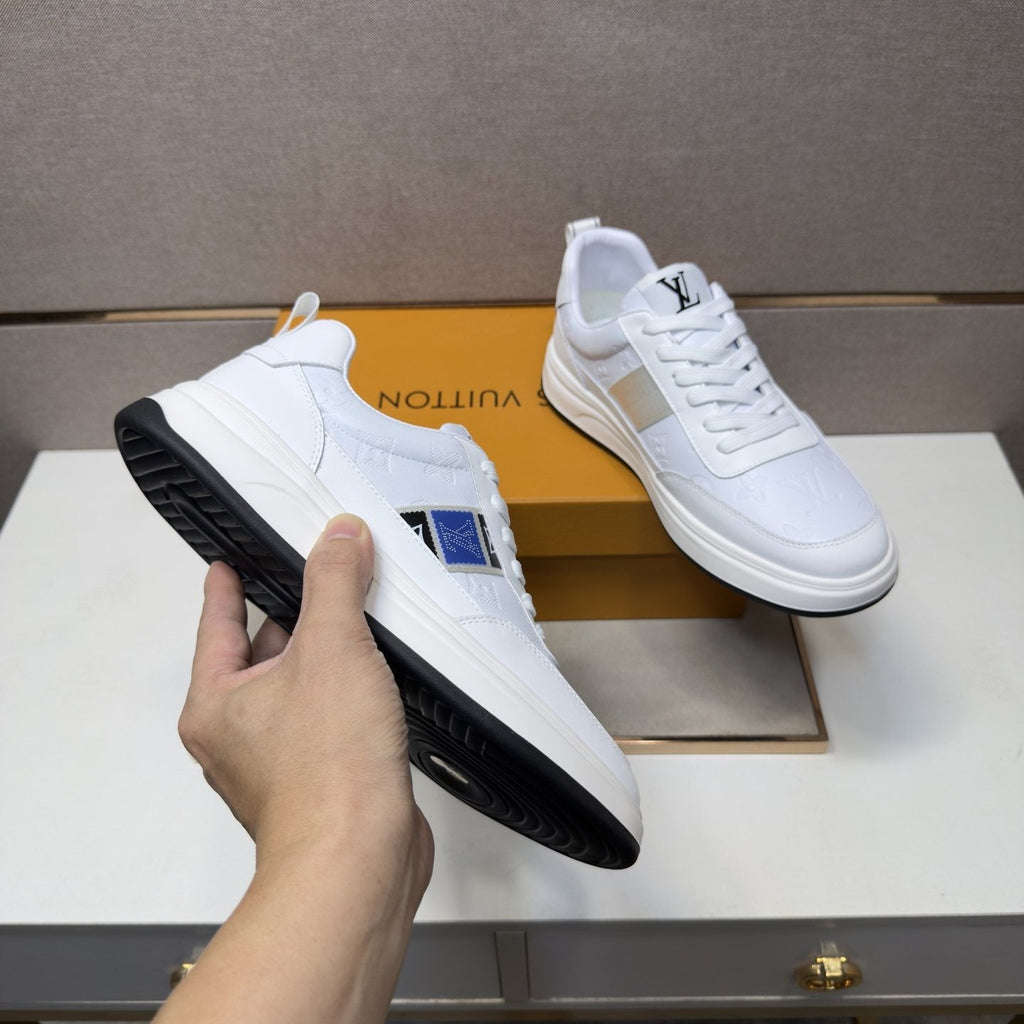 Louis Vuitton Blue-Accent Low-Top Sneakers