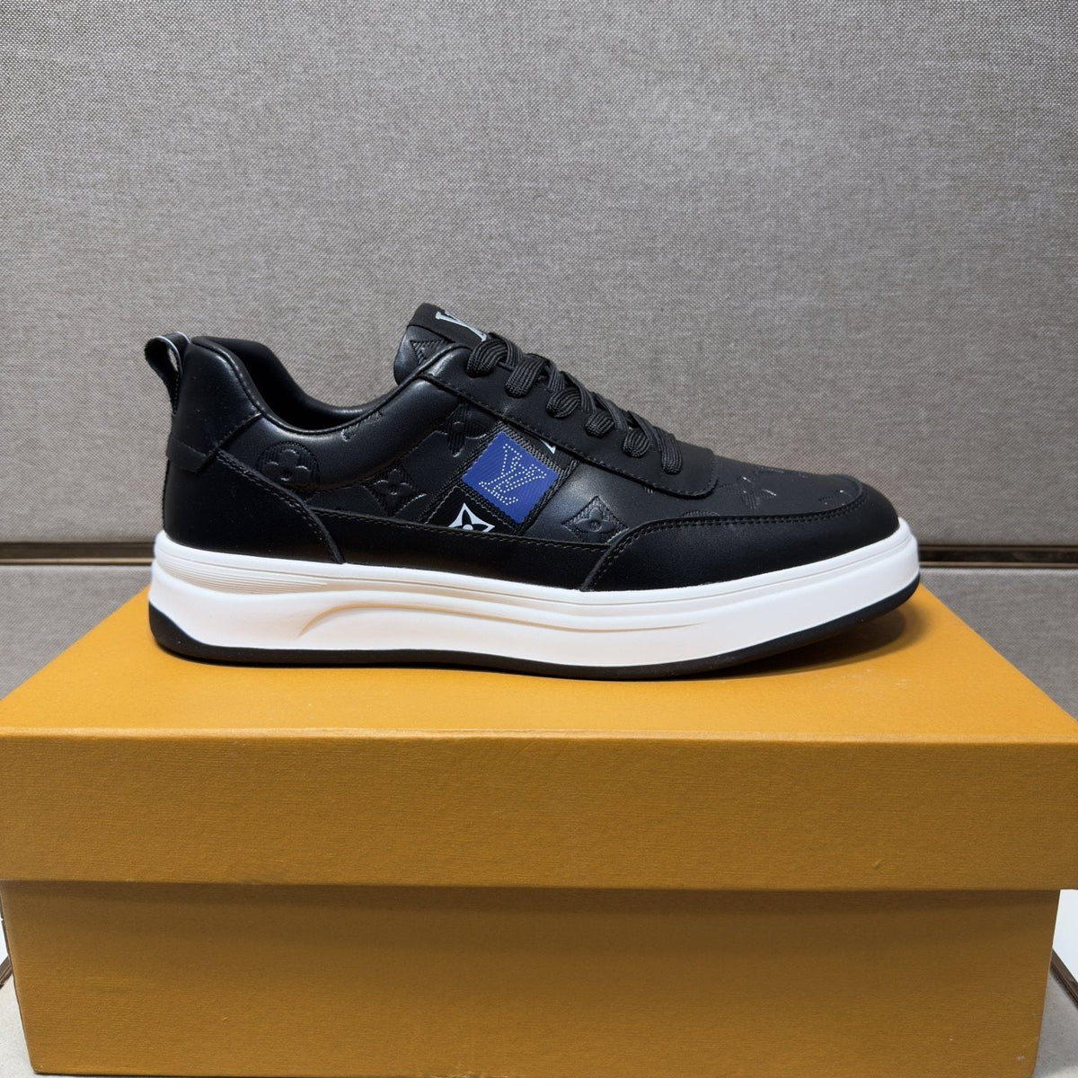 Louis Vuitton Blue-Accent Low-Top Sneakers