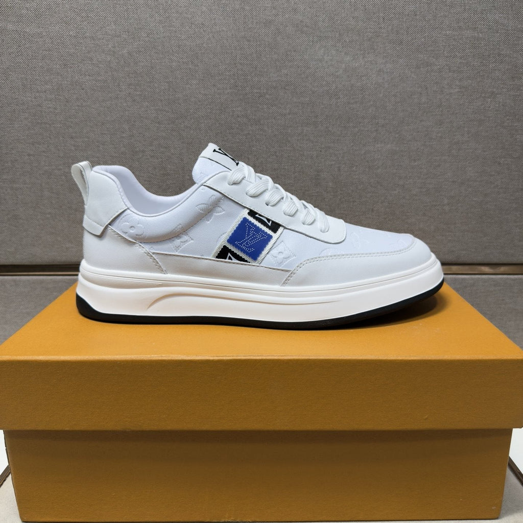 Louis Vuitton Blue-Accent Low-Top Sneakers