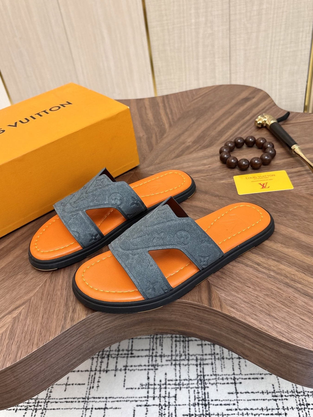 Louis Vuitton Monogram Slide Sandals - Rubber Sole