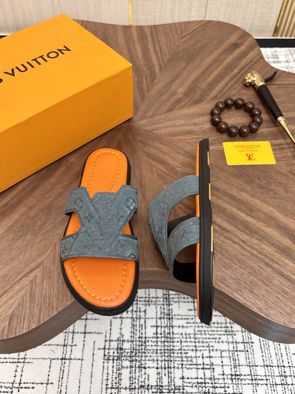 Louis Vuitton Monogram Slide Sandals - Rubber Sole