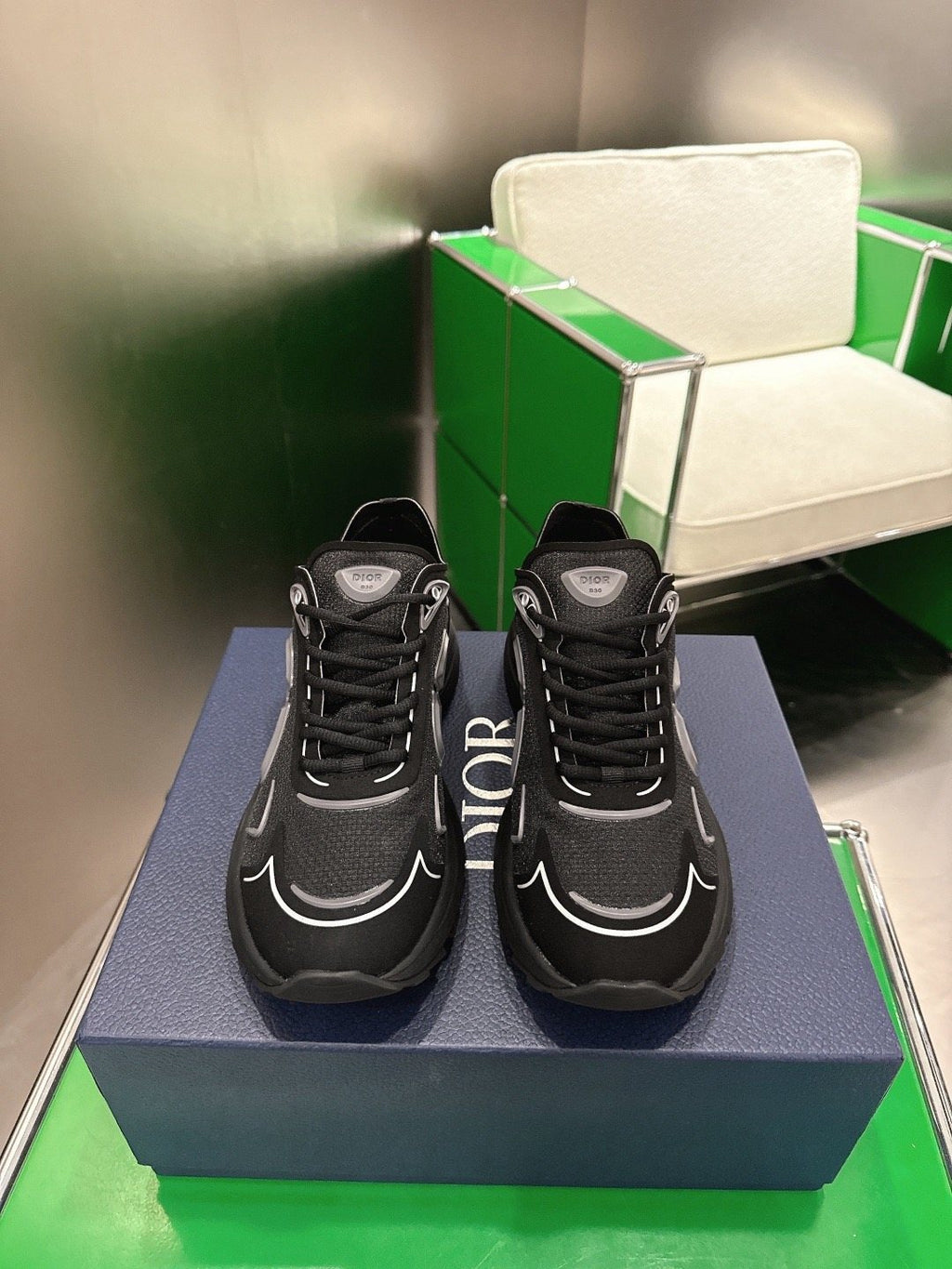 Dior Black and White Accent Low-Top Sneakers