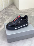 Prada Triangle Patch Low-Top Sneakers