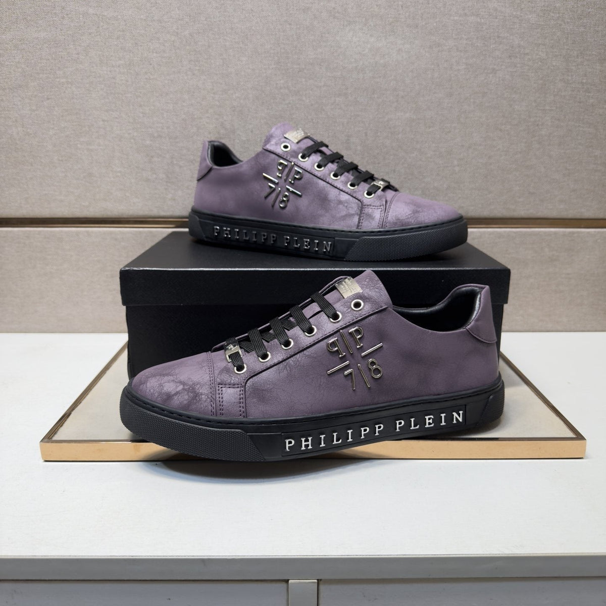 Philipp Plein Men's Logo Low-Top Sneakers