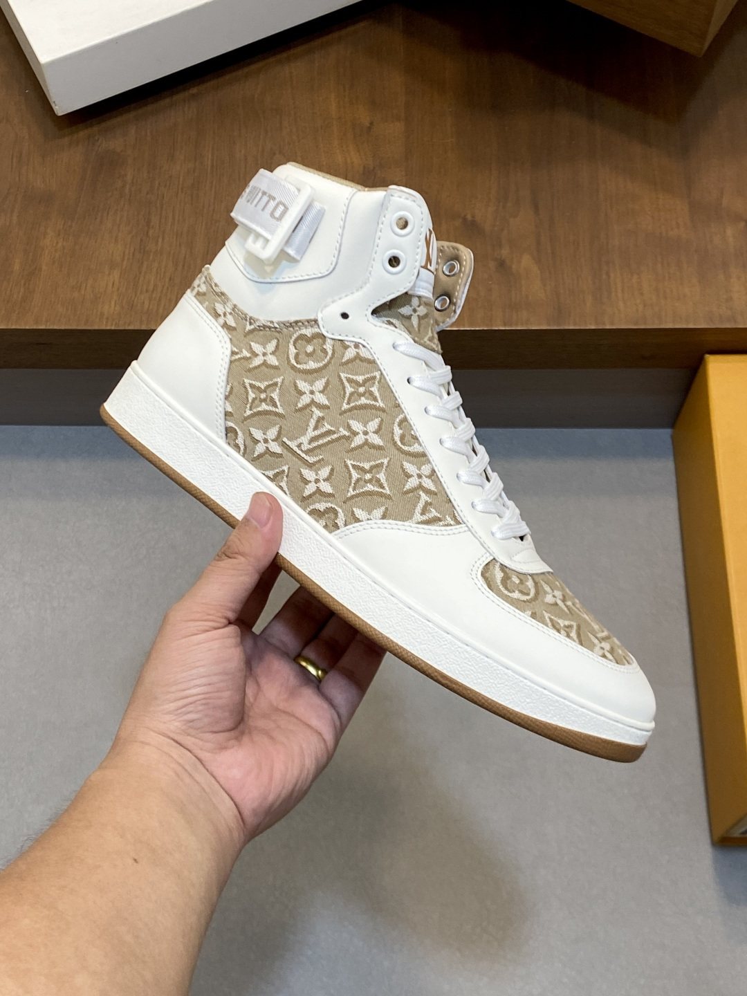 Louis Vuitton Rivoli Patterned High-Top Sneakers