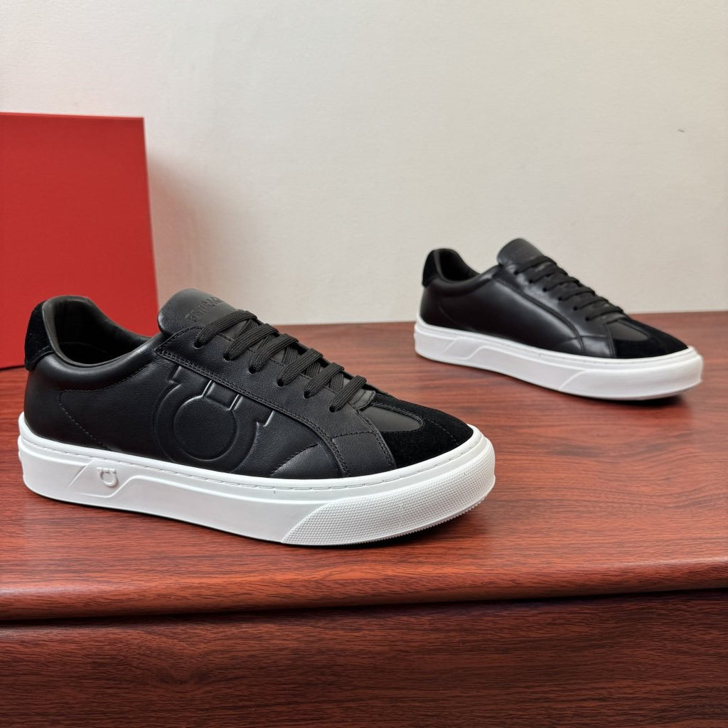 Ferragamo Men's Gancini Low-Top Sneakers