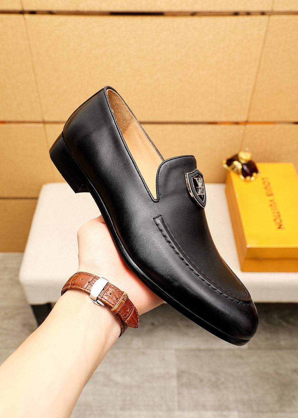 Louis Vuitton Shield-Detail Slip-On Shoes