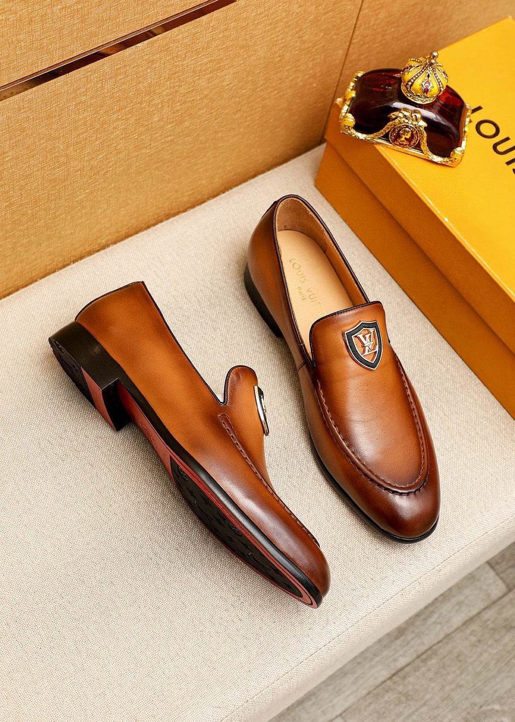 Louis Vuitton Shield-Detail Slip-On Shoes