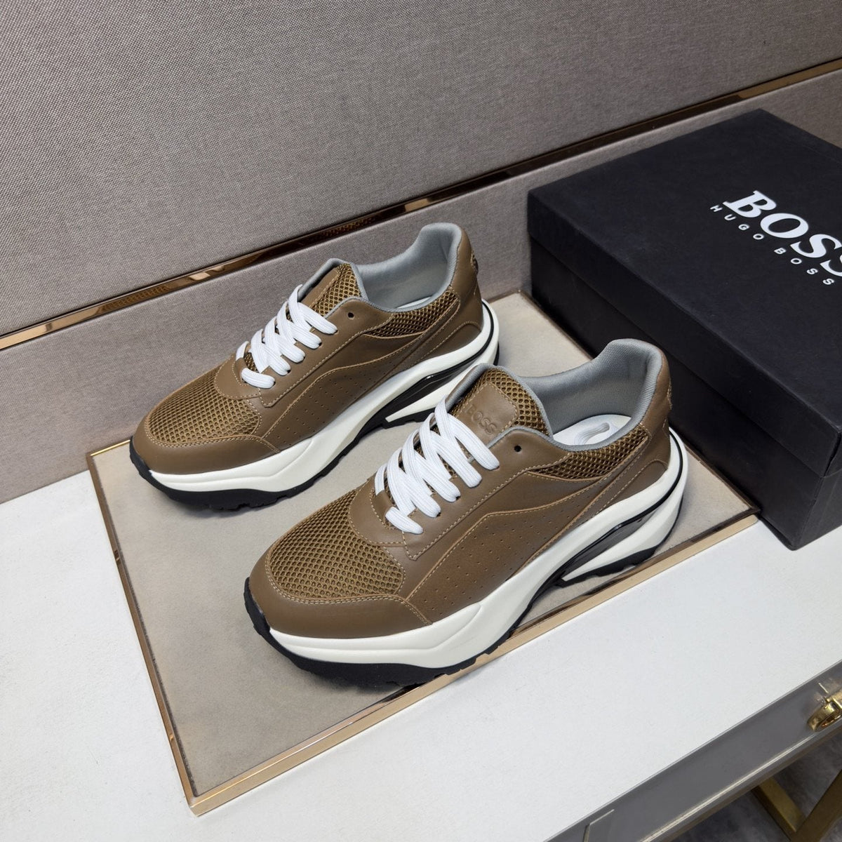 HUGO BOSS Mesh-Textured Casual Sneakers