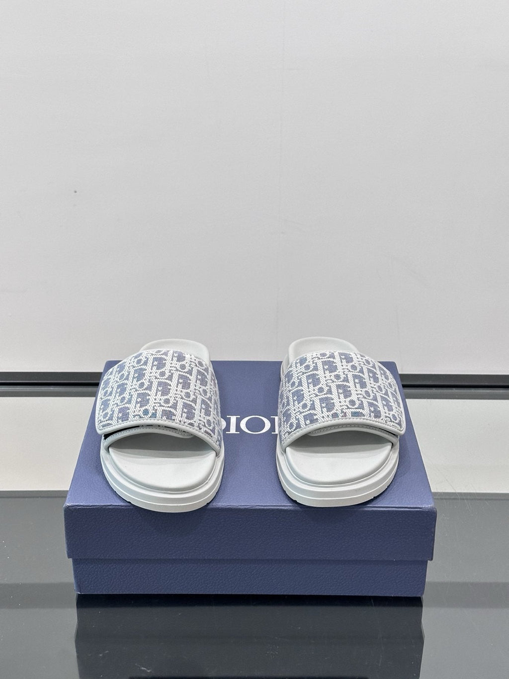Dior Patterned Strap Slide Sandals - Open Toe And Backless Design