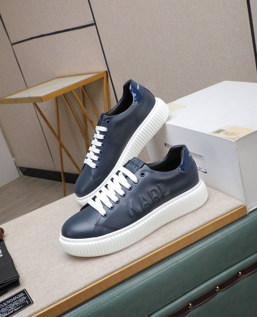 Karl Lagerfeld Embossed Logo Low-Top Sneakers