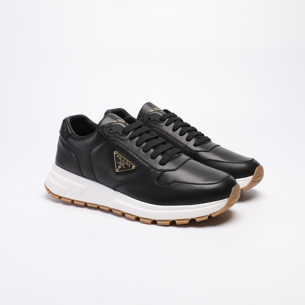 Prada Men's Triangle Badge Low-Top Sneakers - Leather Lining