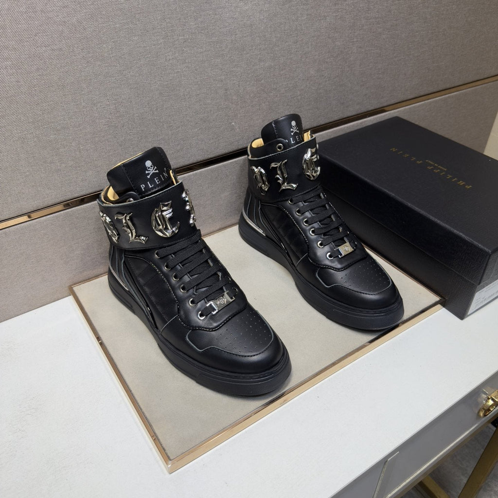 Philipp Plein Buckle-Strap High-Top Sneakers