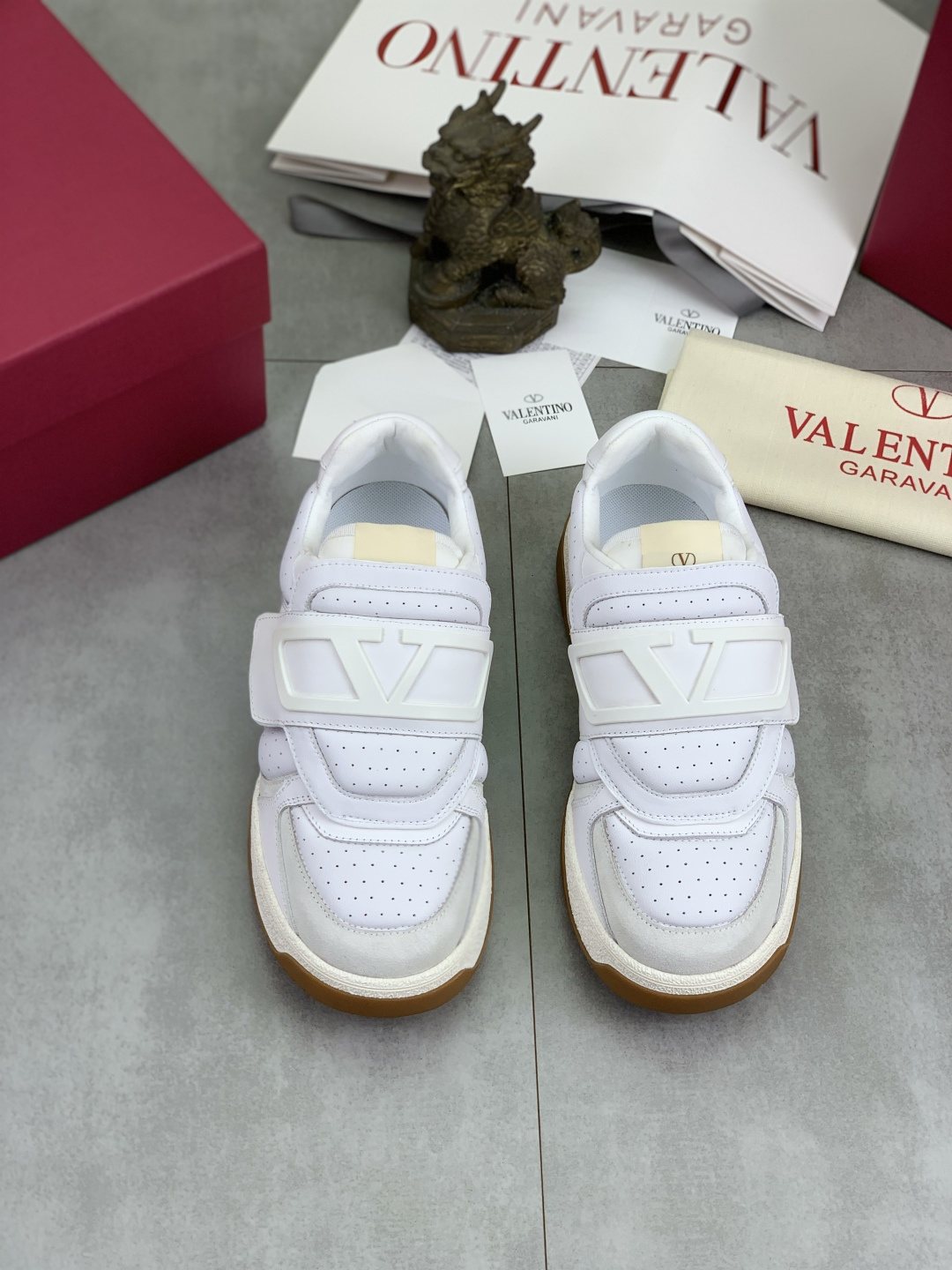 Valentino Double-Strap Low-Top Sneakers