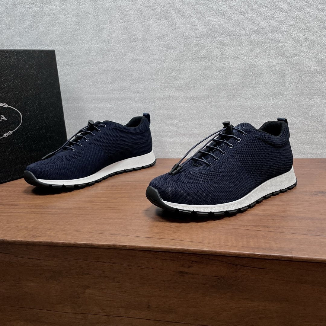 Prada Knit Lace-Up Sneakers