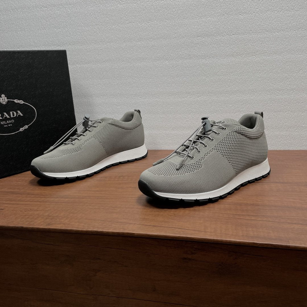 Prada Knit Lace-Up Sneakers