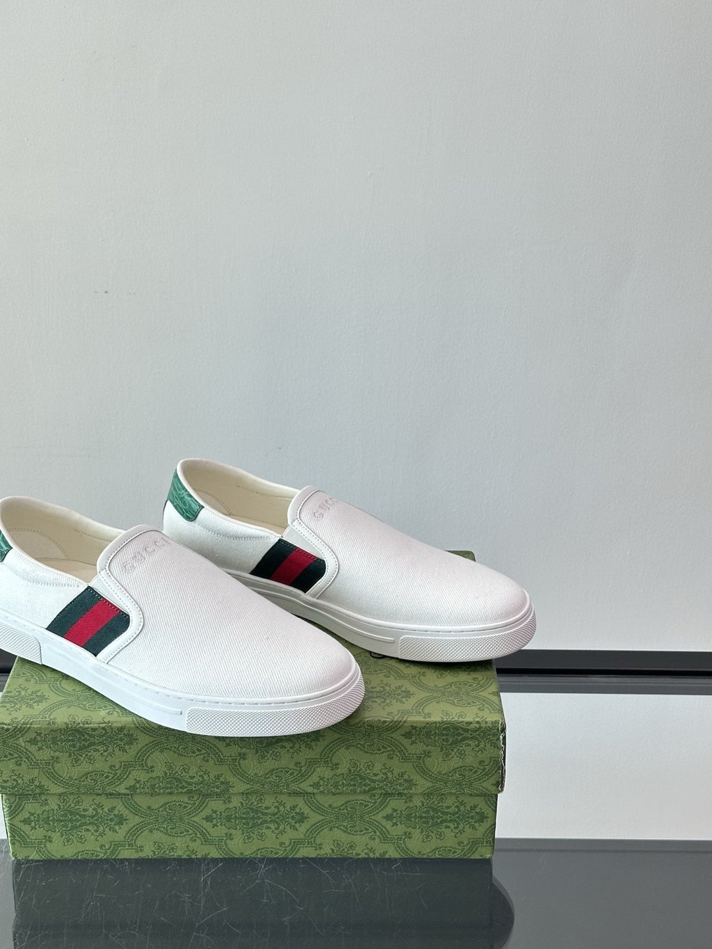 Gucci Striped Slip-On Shoes