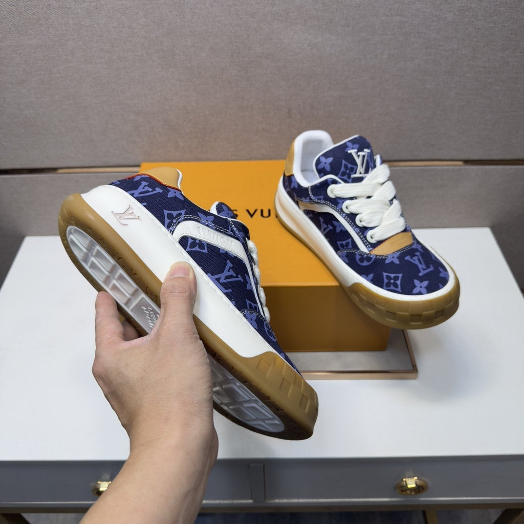 Louis Vuitton Men's Patterned Low-Top Sneakers - Contrast Trim