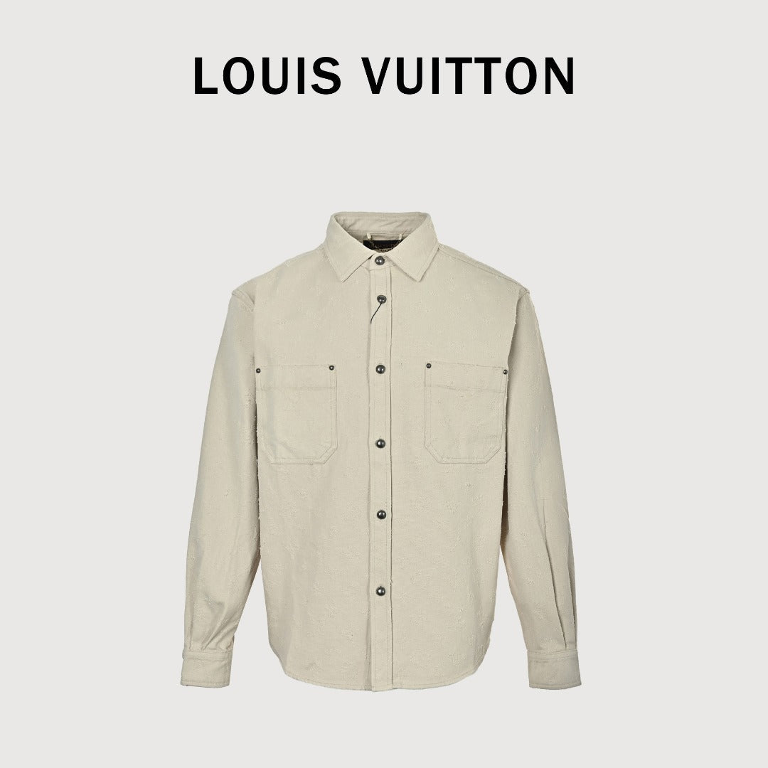 Louis Vuitton LV Monogram Needle-Punch Denim Shirt Jacket