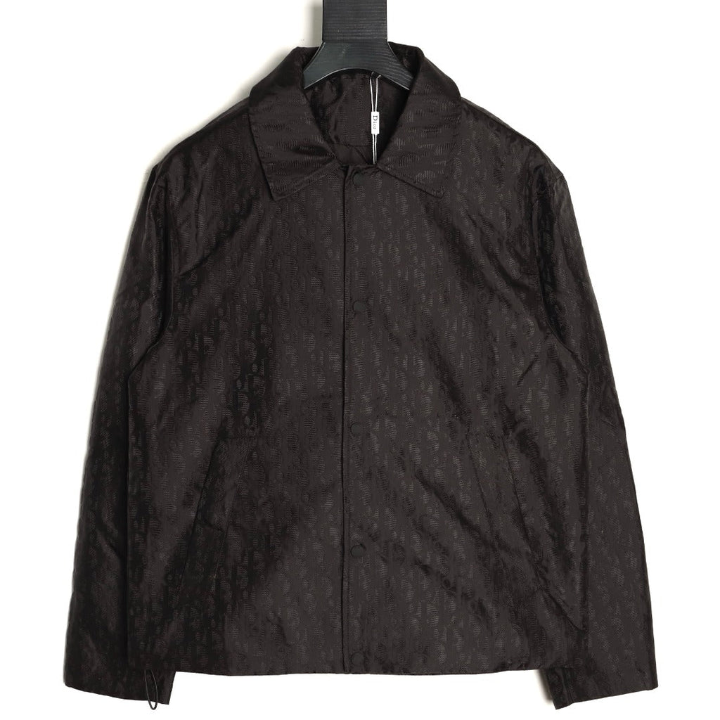 Dior 25SS Black Allover Jacquard Collared Jacket