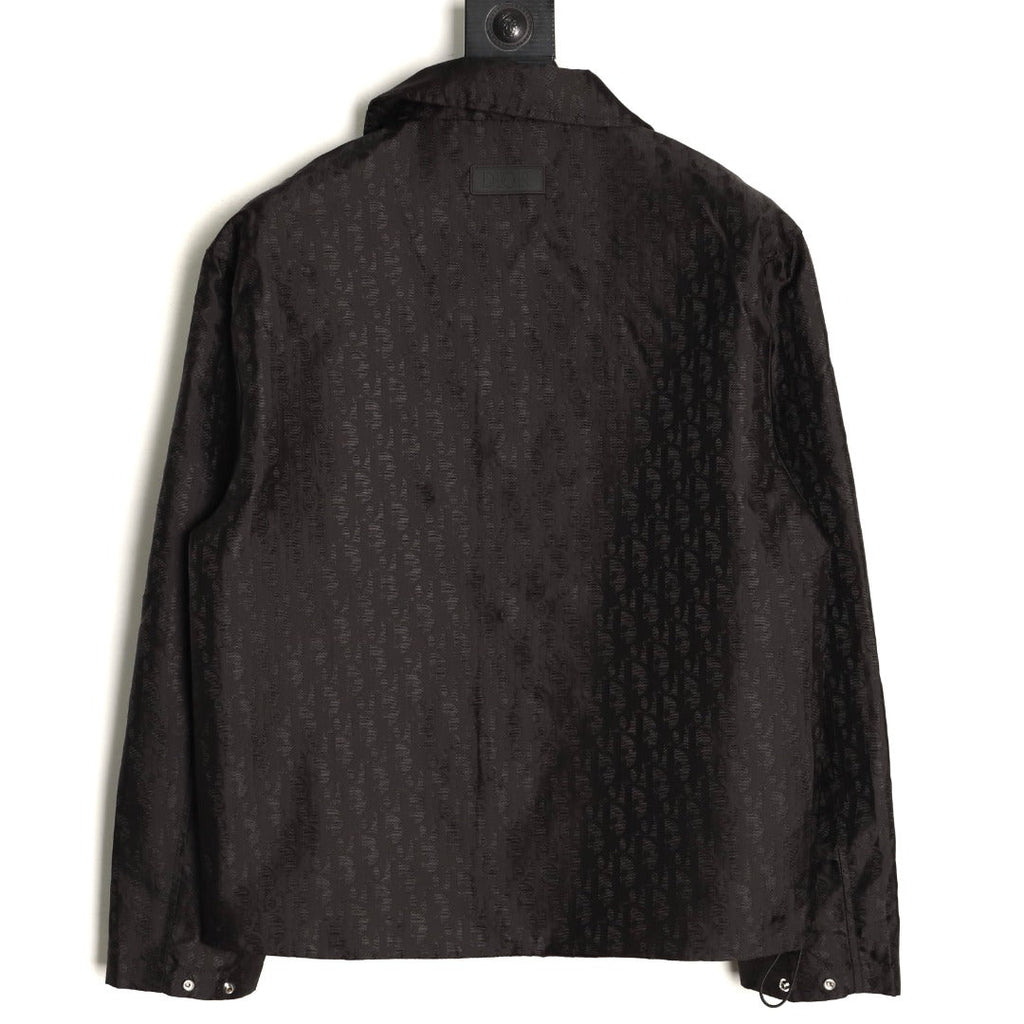 Dior 25SS Black Allover Jacquard Collared Jacket