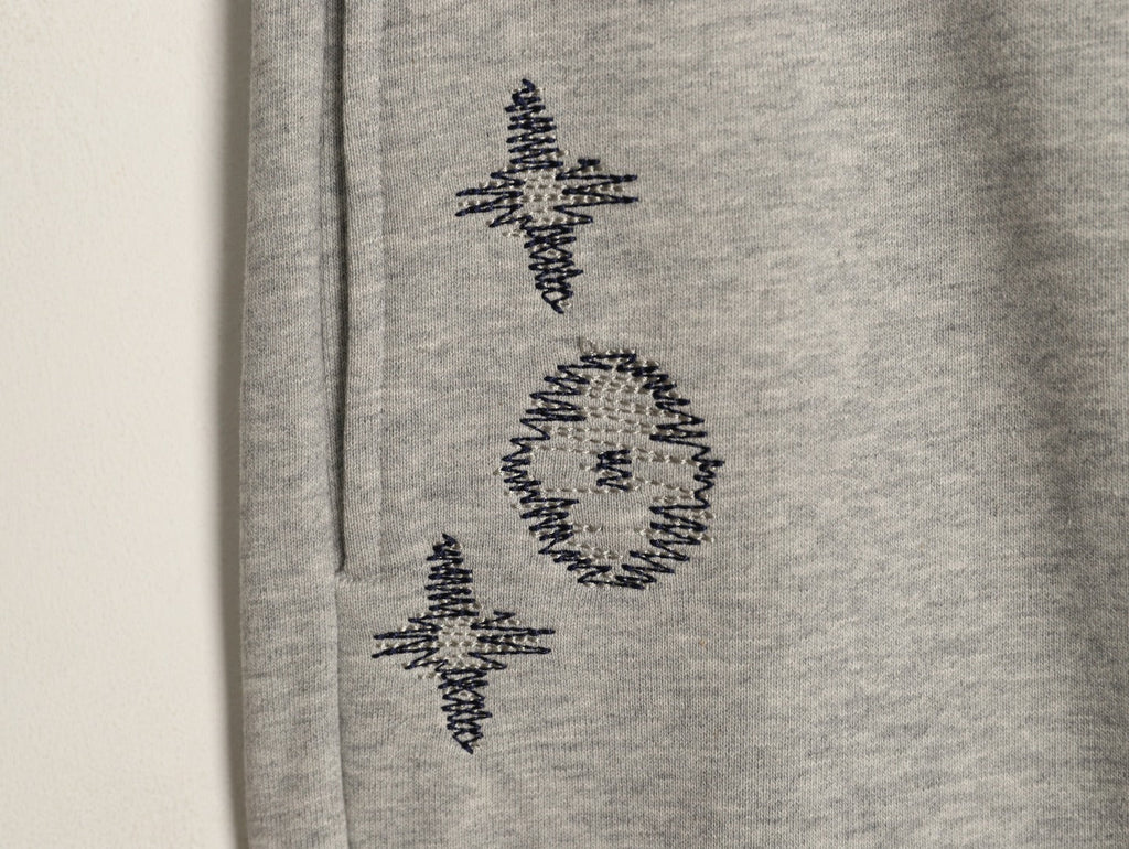 Louis Vuitton Sketch-Style Monogram Drawstring Trousers - Light Gray